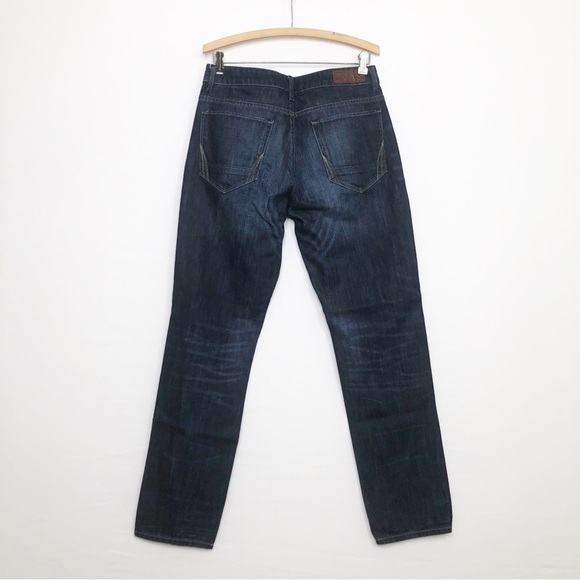 All Saints Spitalfields feels dark wash button fly straight leg jeans. - Picture 2 of 10